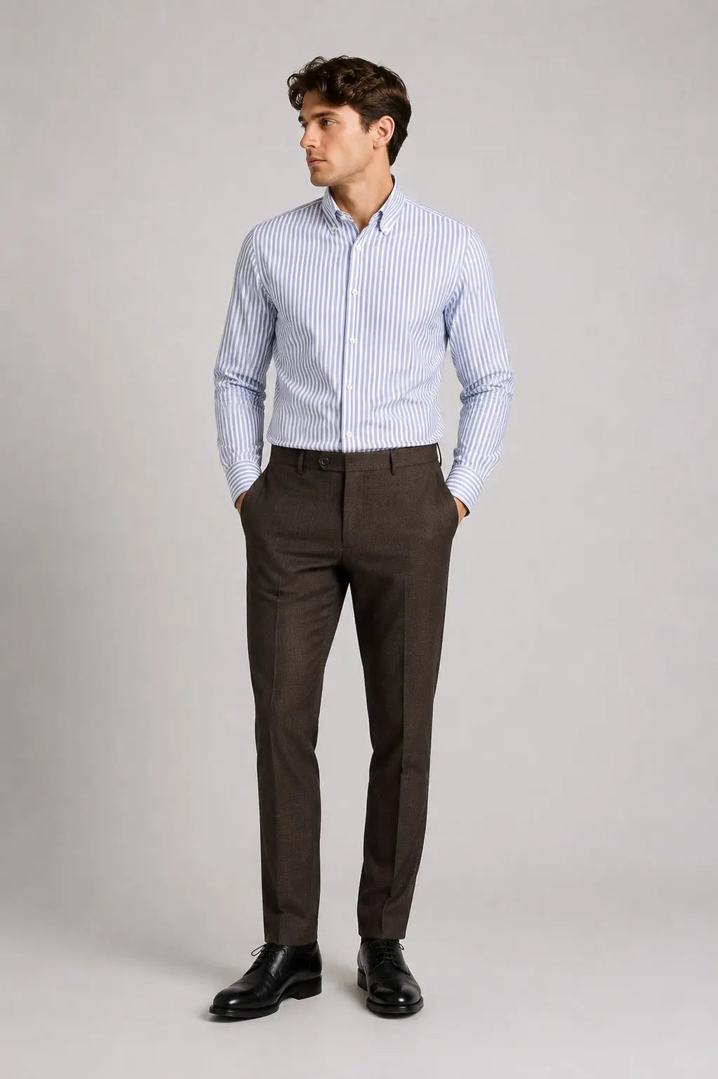 Eske Oxford Skjorte Stripe - Light Blue Clean Cut Copenhagen
