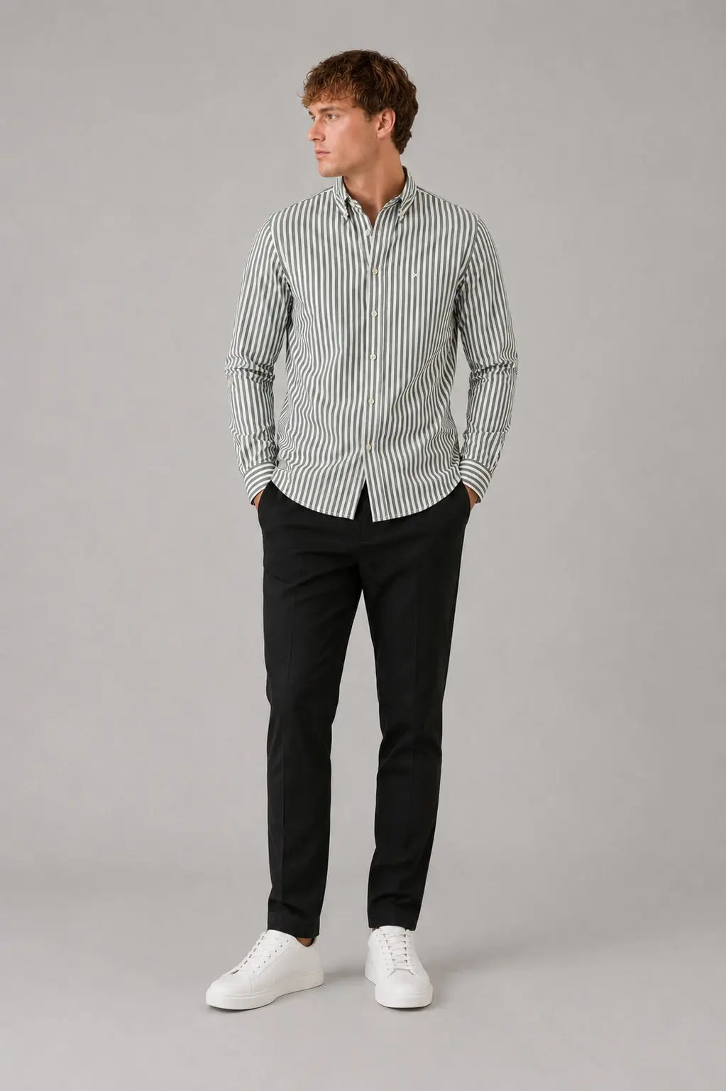 Eske Oxfordskjorte Stripe - Green Clean Cut Copenhagen