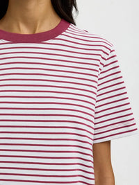Essential Boxy Stripet T-Skjorte - Anemone Stripes Selected Femme