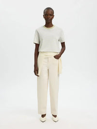 Essential Boxy Stripet T-Skjorte - Lint Stripes Selected Femme