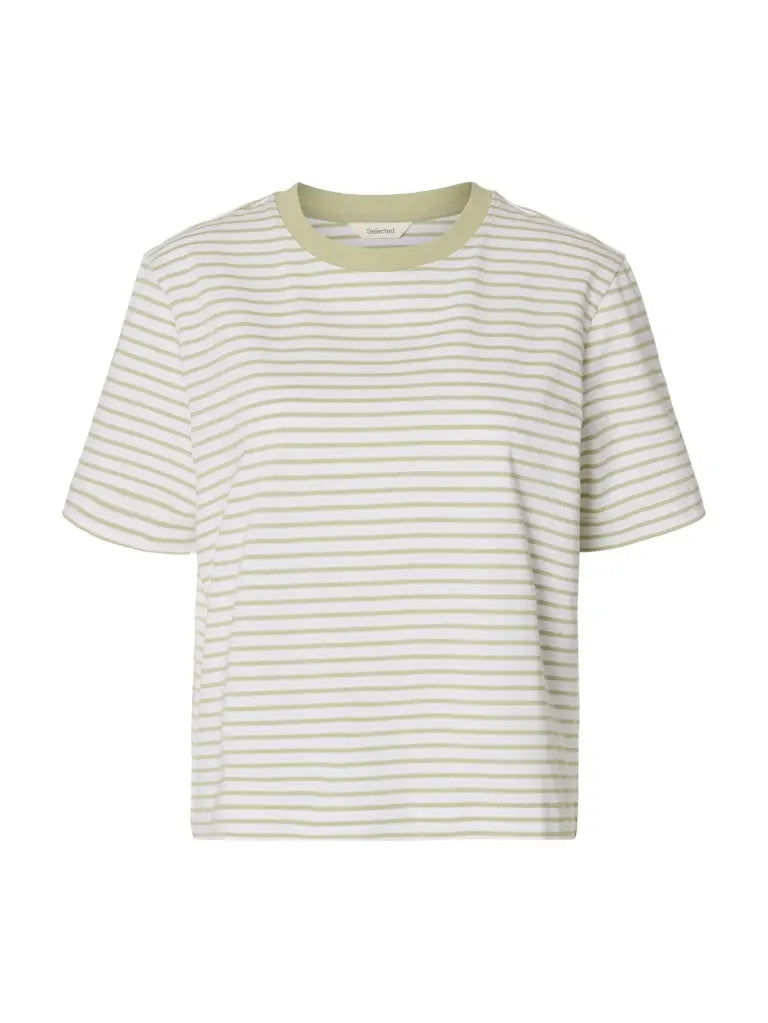 Essential Boxy Stripet T-Skjorte - Lint Stripes Selected Femme