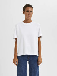 Essential Boxy T-Skjorte - Bright White Selected Femme