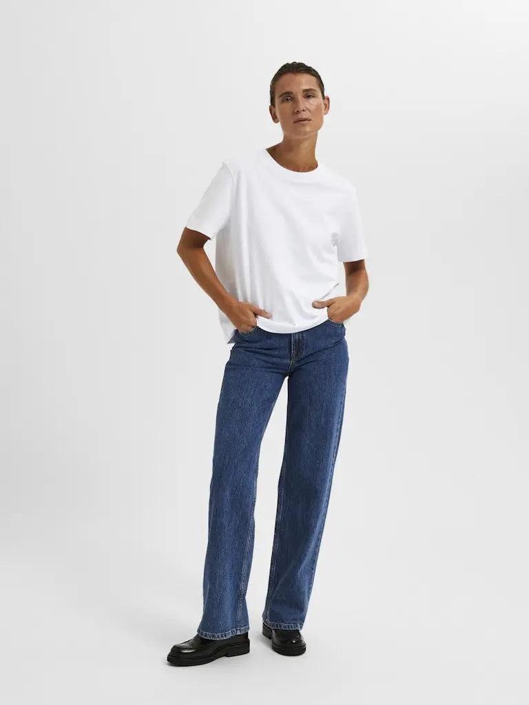 Essential Boxy T-Skjorte - Bright White Selected Femme