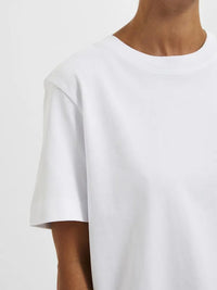 Essential Boxy T-Skjorte - Bright White Selected Femme