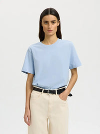 Essential Boxy T-Skjorte - Cashmere Blue Selected Femme