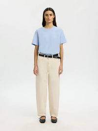 Essential Boxy T-Skjorte - Cashmere Blue Selected Femme