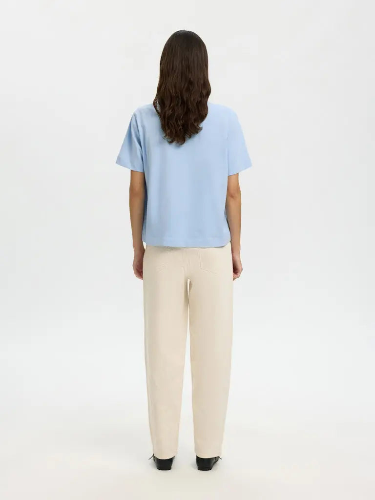 Essential Boxy T-Skjorte - Cashmere Blue Selected Femme