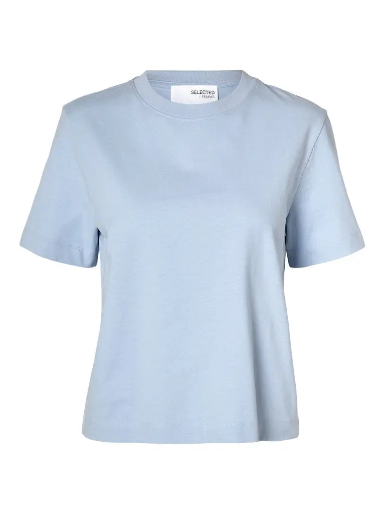 Essential Boxy T-Skjorte - Cashmere Blue Selected Femme