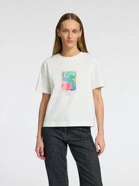 Essential Print Boxy T-Skjorte - Snow White Multi Selected Femme