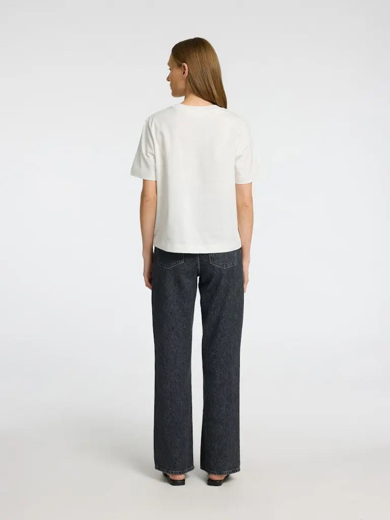 Essential Print Boxy T-Skjorte - Snow White Selected Femme