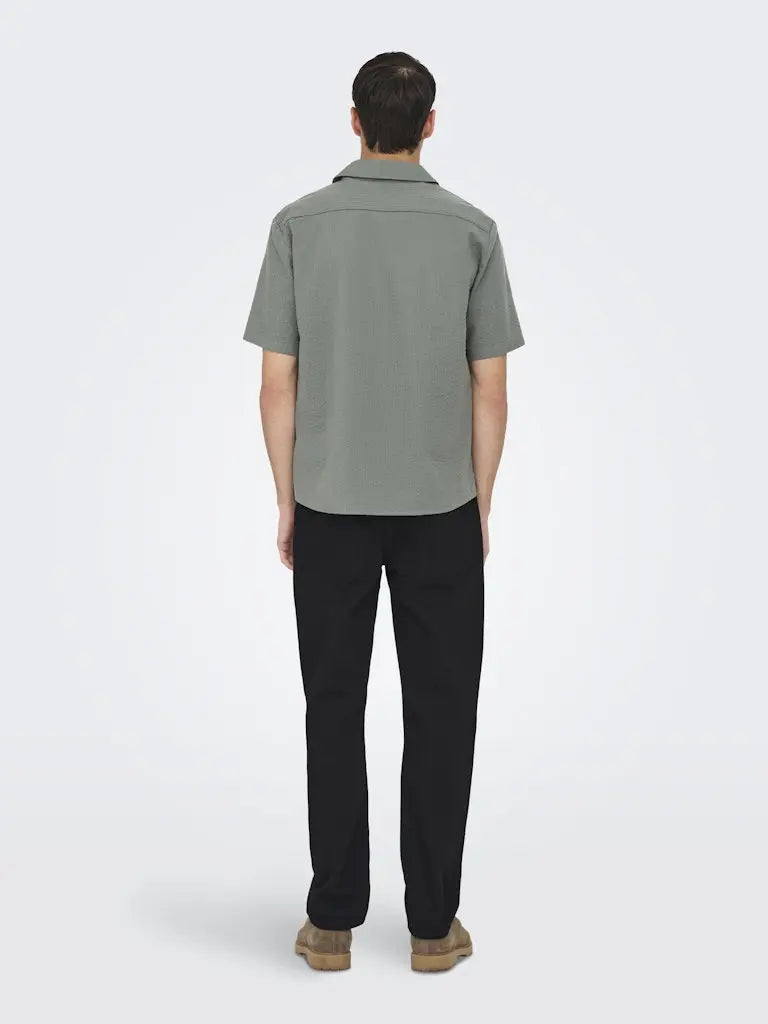 Eye Resort Skjorte SS - Castor Grey Only & Sons