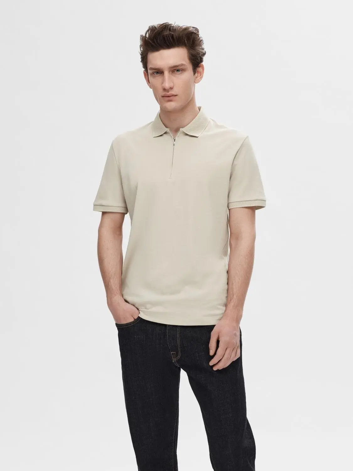 Fave Polo - Oatmeal Selected Homme