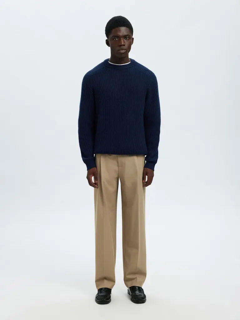 Finn Loose Flex Pants - Greige Selected Homme