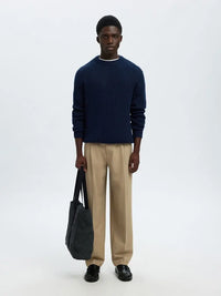 Finn Loose Flex Pants - Greige Selected Homme