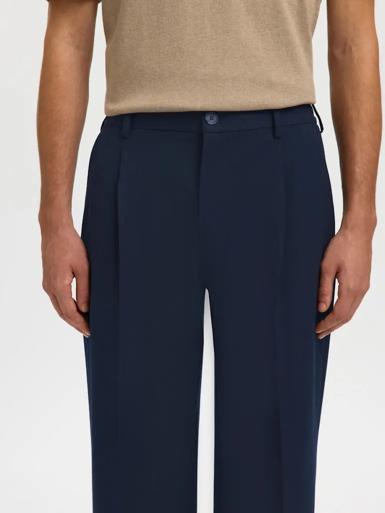 Finn Loose Flex Pants - Navy Blazer Selected Homme