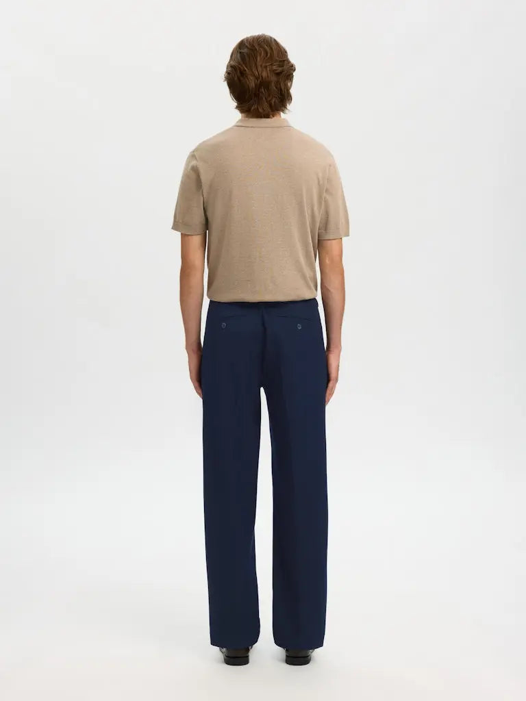 Finn Loose Flex Pants - Navy Blazer Selected Homme