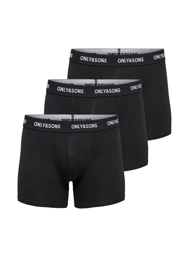 Fitz Solid 3-pack Boxer - Black Only & Sons