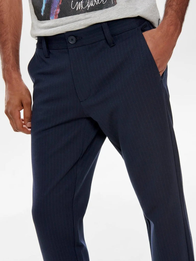 Flex pant  3727 Pinstripe - Night Sky Only & Sons