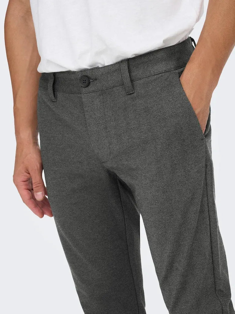 Flex pant Herringbone 2911 - Black Only & Sons