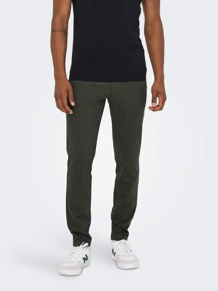 Flex pant Herringbone 2911 - Olive Night Only & Sons