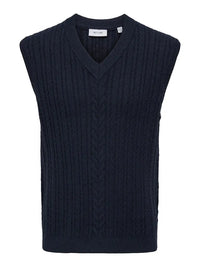 Flynn Strikket Vest - Navy Blazer Only & Sons