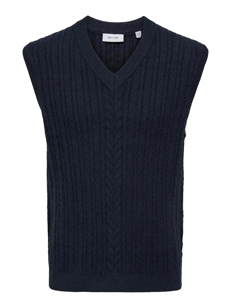 Flynn Strikket Vest - Navy Blazer Only & Sons