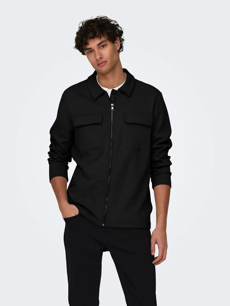 Kodyl Overshirt m/Full Zip - Black Only & Sons