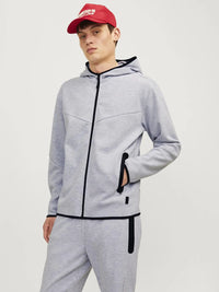 Fusion Hettegenser m/zip - Light Grey Melange Jack&Jones