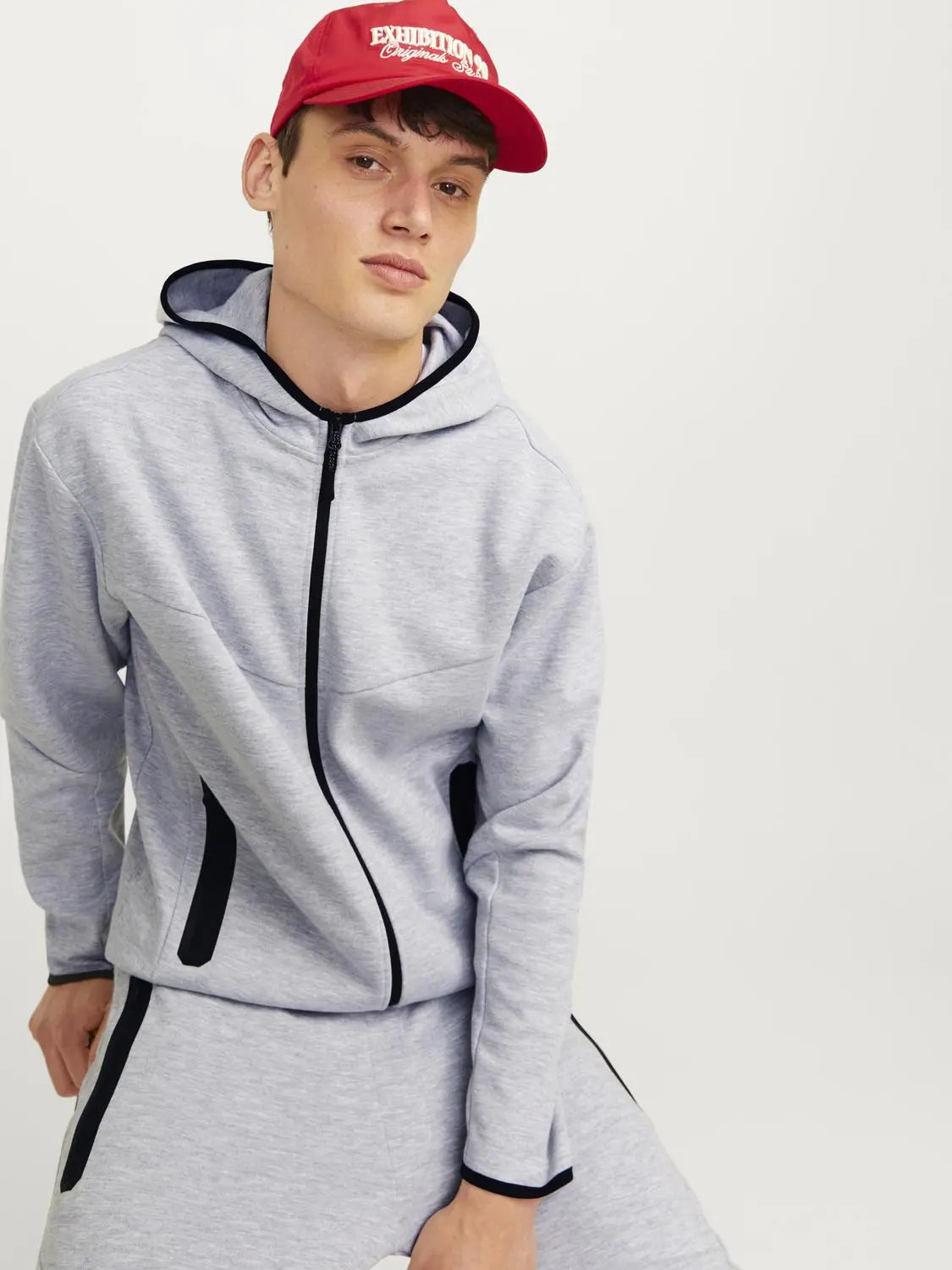 Fusion Hettegenser m/zip - Light Grey Melange Jack&Jones