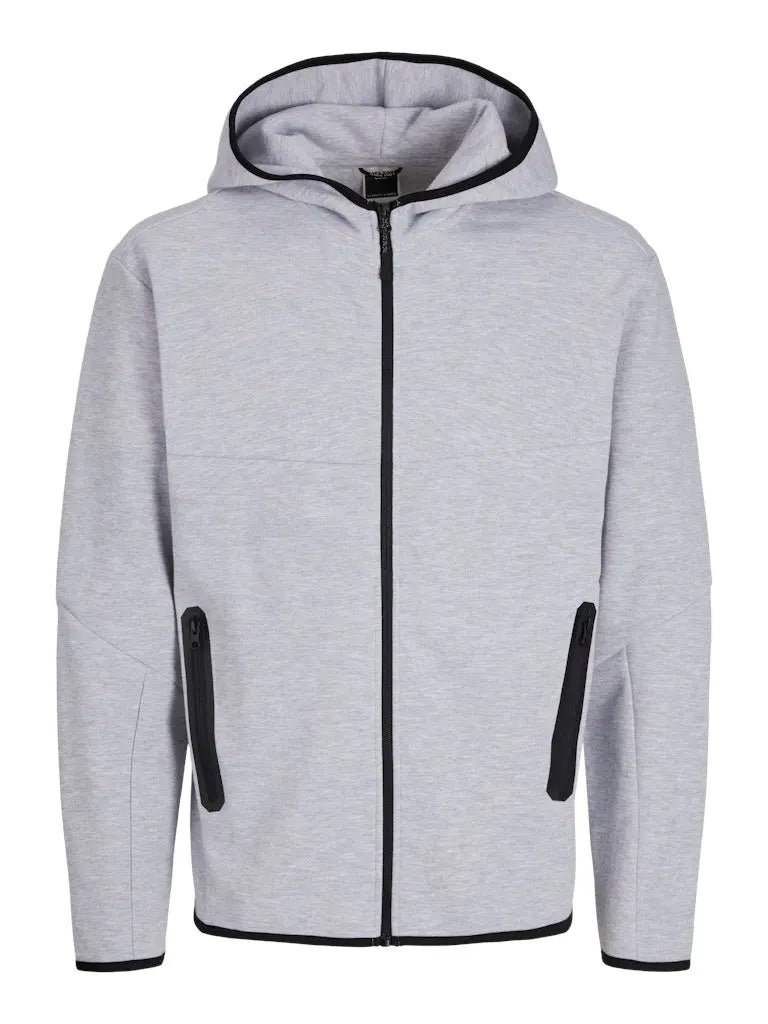 Fusion Hettegenser m/zip - Light Grey Melange Jack&Jones