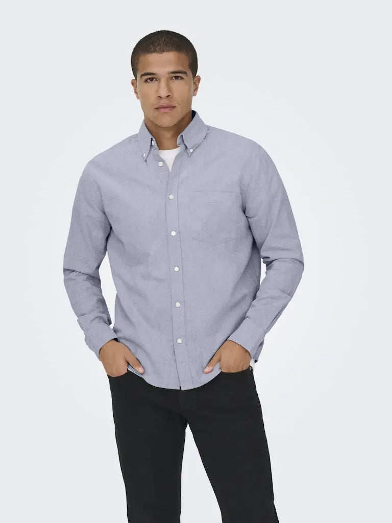 Gaton Regular Skjorte - Blue Nights Only & Sons