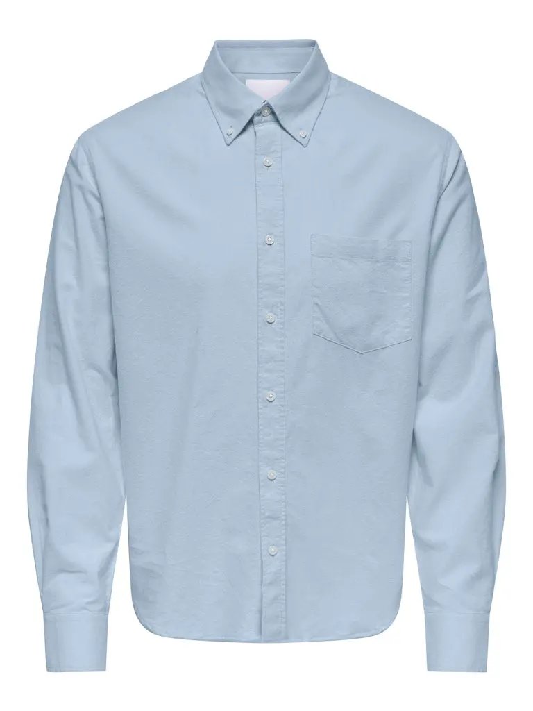 Gaton Regular Skjorte - Cashmere Blue Detail Only & Sons