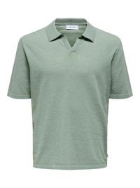 George Strikket Linpolo - Iceberg Green Only & Sons