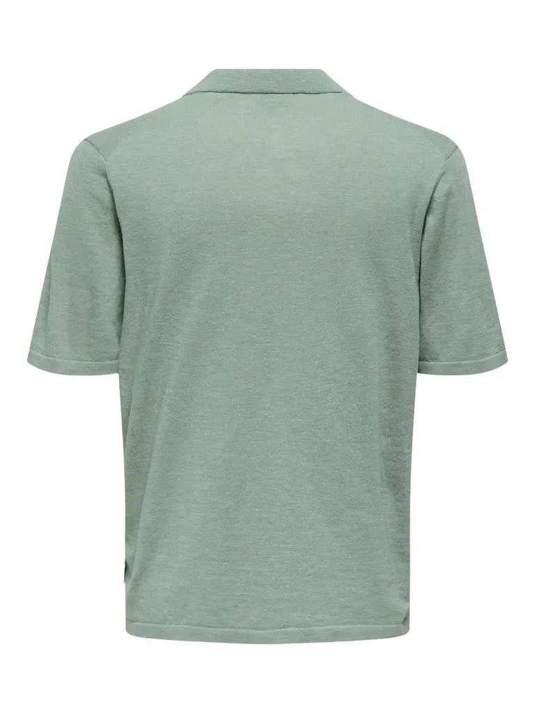 George Strikket Linpolo - Iceberg Green Only & Sons