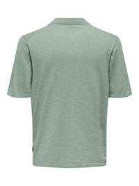 George Strikket Linpolo - Iceberg Green Only & Sons