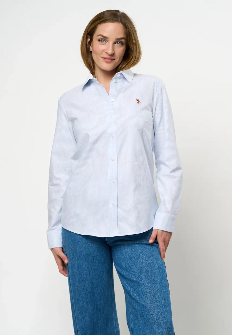 Gina Oxford Skjorte - Light Blue Stripes U.S. Polo Assn. W