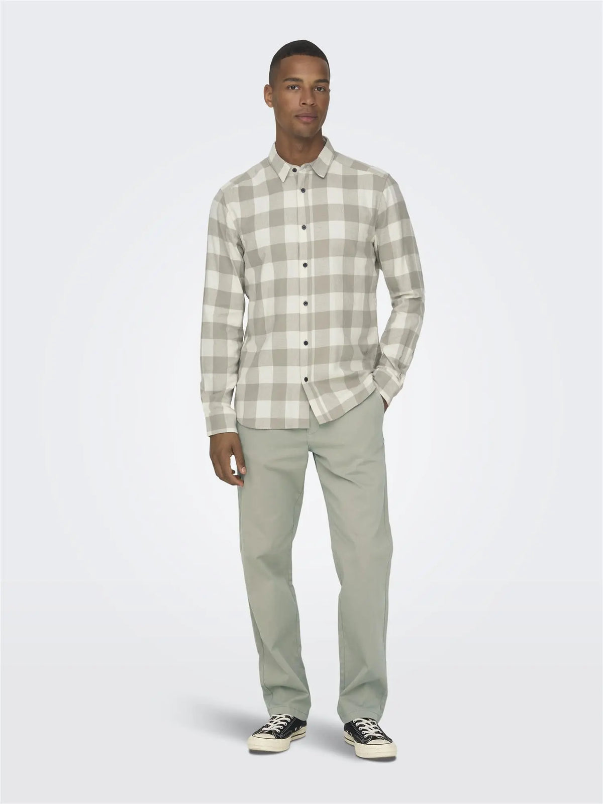 Gudmund Skjorte Check - Antique White Only & Sons