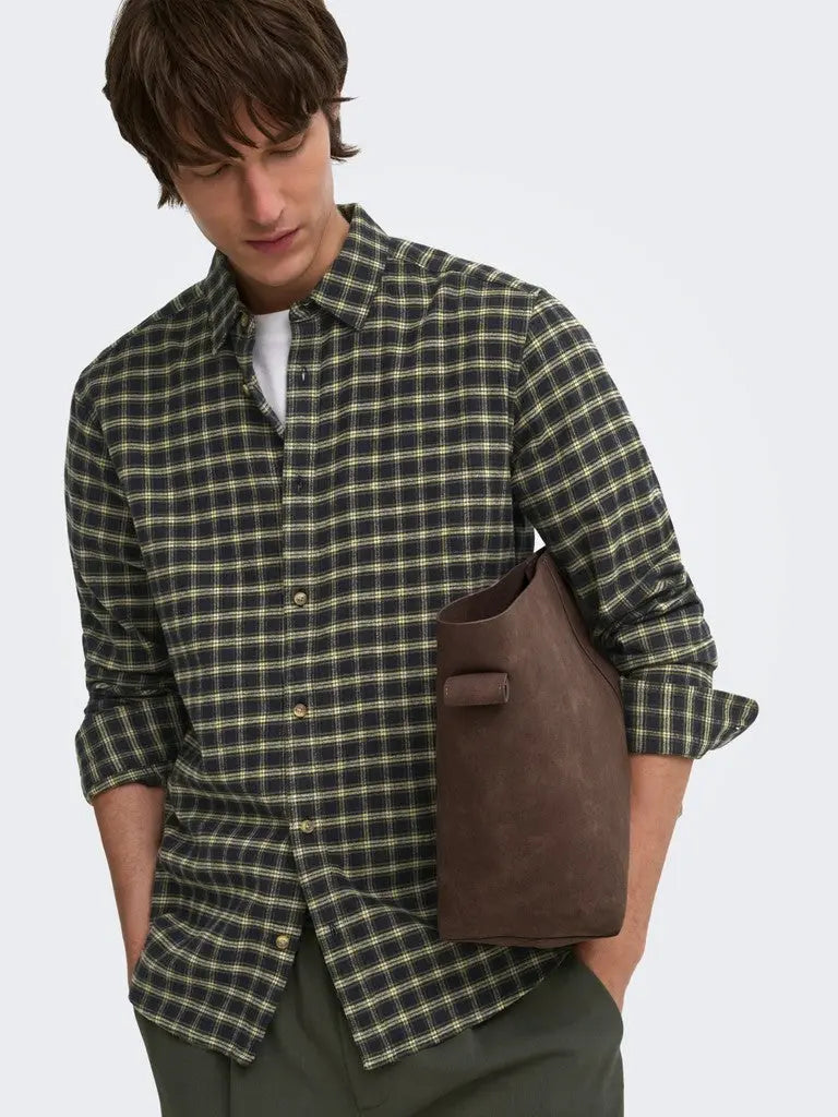 Gudmund Skjorte Check - Black Checks Only & Sons