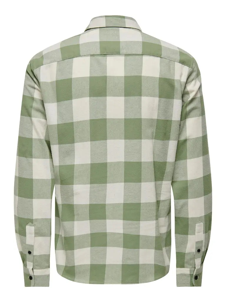 Gudmund Skjorte Check - Hedge Green Only & Sons