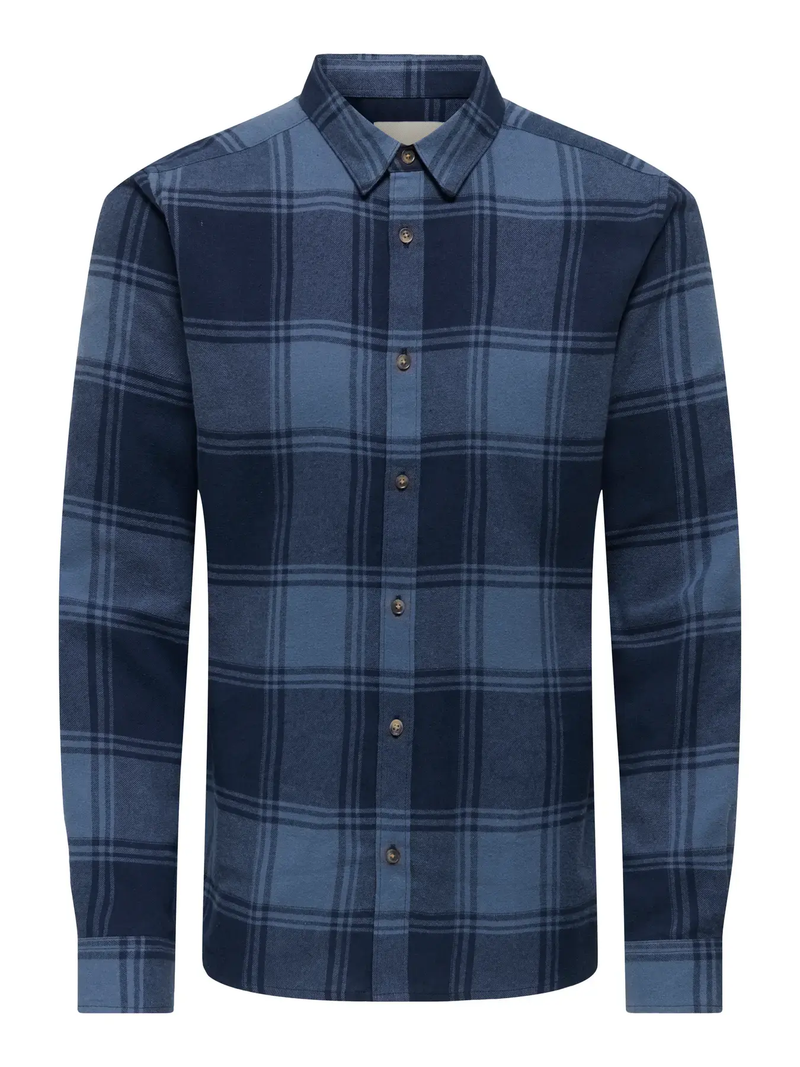 Gudmund Skjorte Check - Navy Blazer/Vintage Indigo Only & Sons