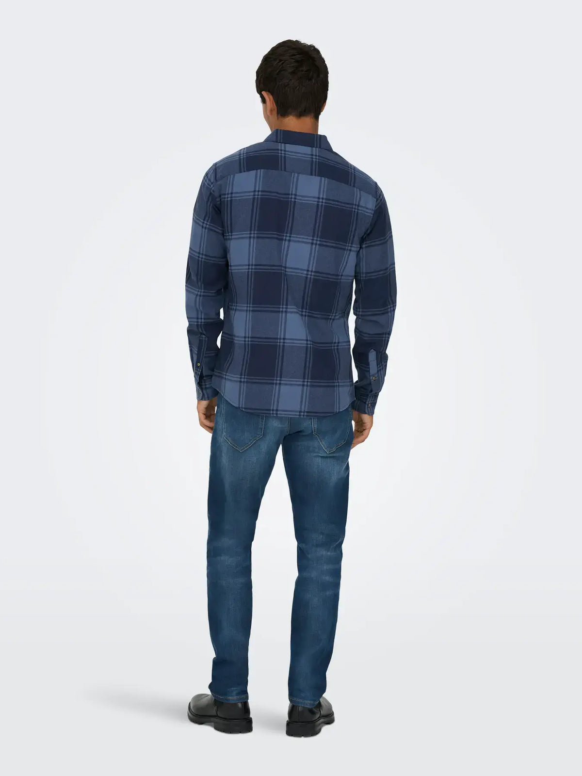 Gudmund Skjorte Check - Navy Blazer/Vintage Indigo Only & Sons