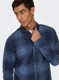 Gudmund Skjorte Check - Navy Blazer/Vintage Indigo Only & Sons