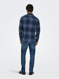 Gudmund Skjorte Check - Navy Blazer/Vintage Indigo Only & Sons