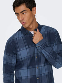Gudmund Skjorte Check - Navy Blazer/Vintage Indigo Only & Sons