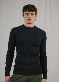Guizchou Kabelstrikk Genser - Navy Bruun & Stengade