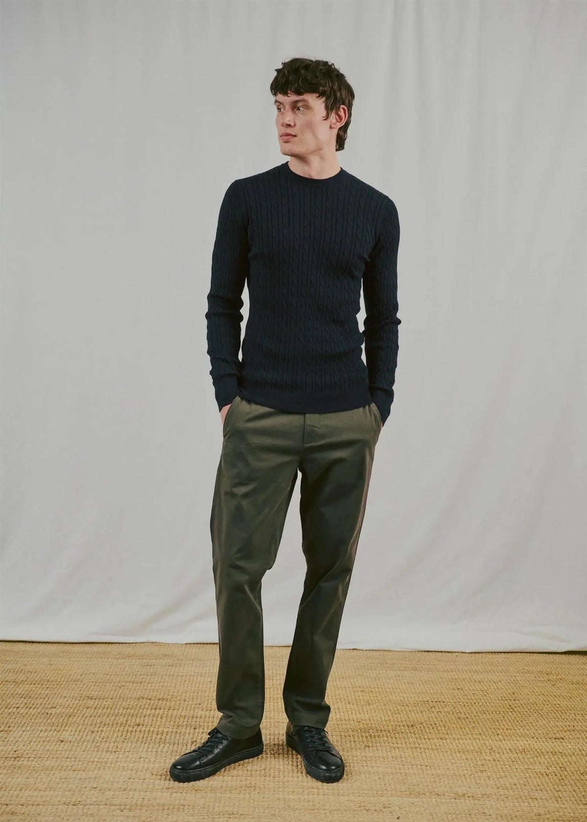 Guizchou Kabelstrikk Genser - Navy Bruun & Stengade