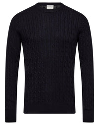 Guizchou Kabelstrikk Genser - Navy Bruun & Stengade