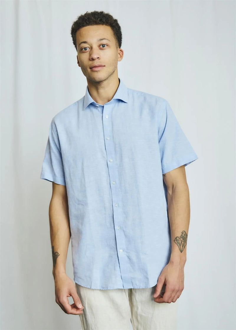 Hauger Linskjorte SS - Light Blue Bruun & Stengade