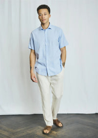 Hauger Linskjorte SS - Light Blue Bruun & Stengade