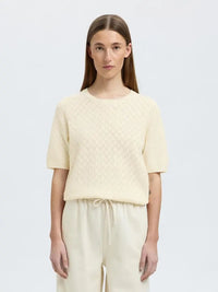 Helen Strikket T-Skjorte - Birch Selected Femme
